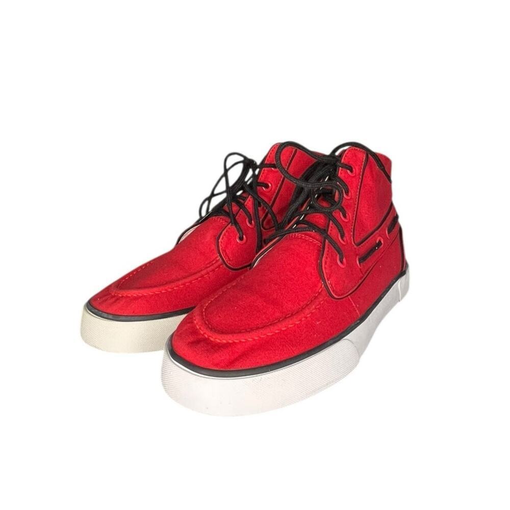 Polo Ralph Lauren Lander Chukka Canvas Shoes Size 8 Red BIN36 - Picture 2 of 6